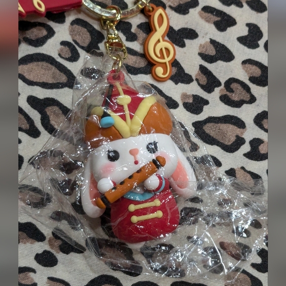 FREEwPrchs Bunny Flute Keychain music rabbit silicone kawaii cartoon anime band - Picture 2 of 5